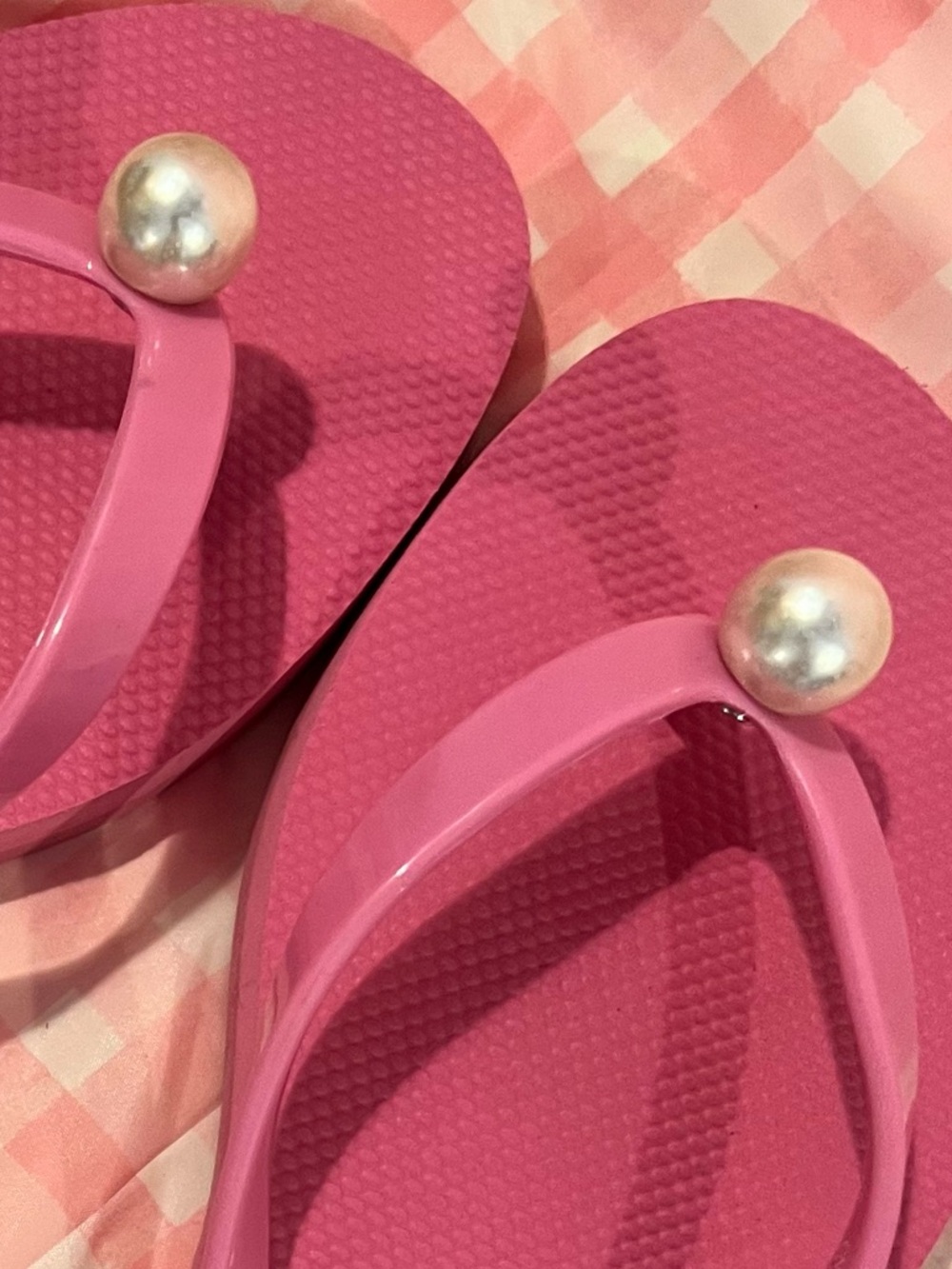 Stuart Weitzman Pink Pearl Thong Sandals | Jelly Flip Flops | Size 7 | EUC - Picture 3 of 9